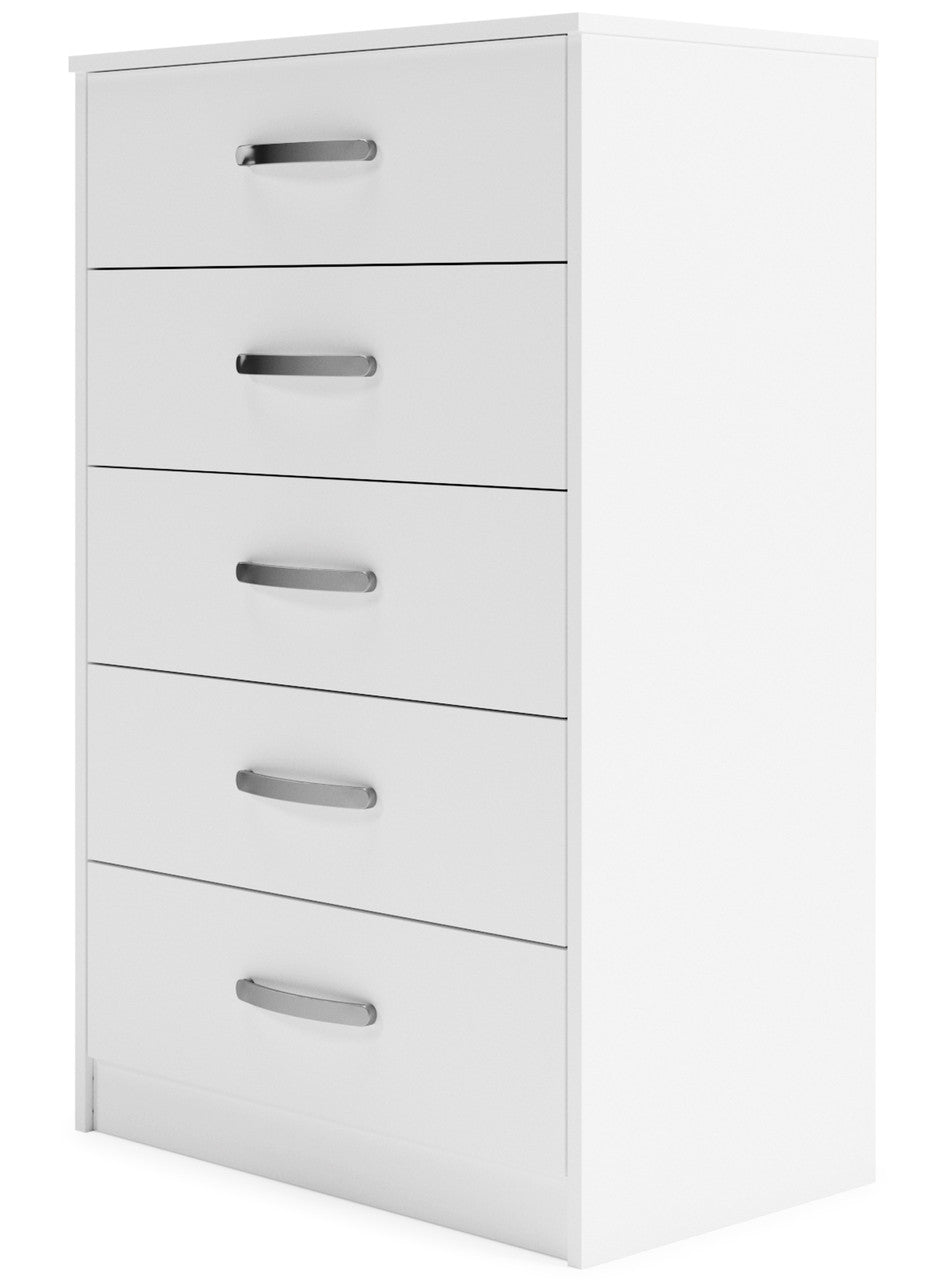 CASSIA White 27" x 41" Five-Drawer Chest (RTA)