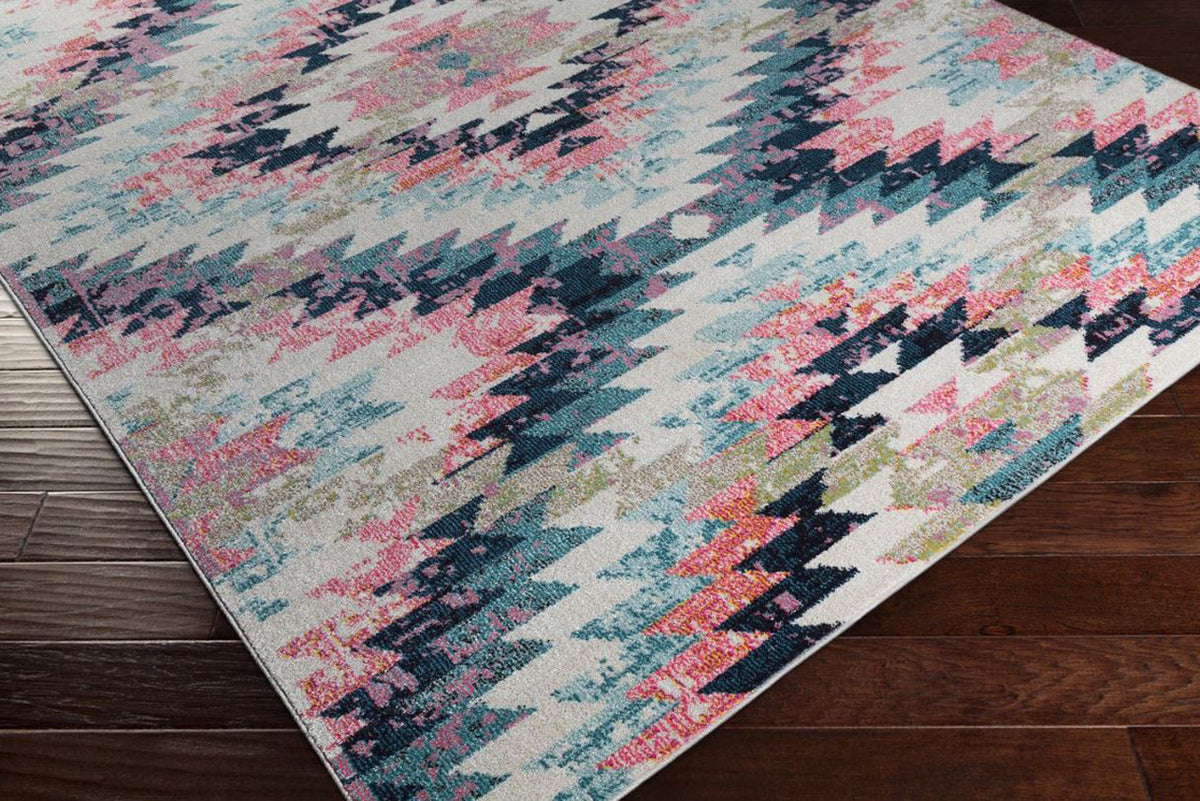 Chason Blue Multi 7'10" Round Rug