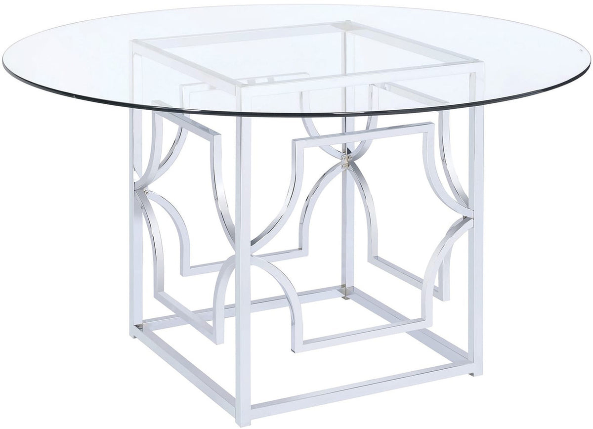 COLLINS Blue and Chrome 5 Piece Dining Set