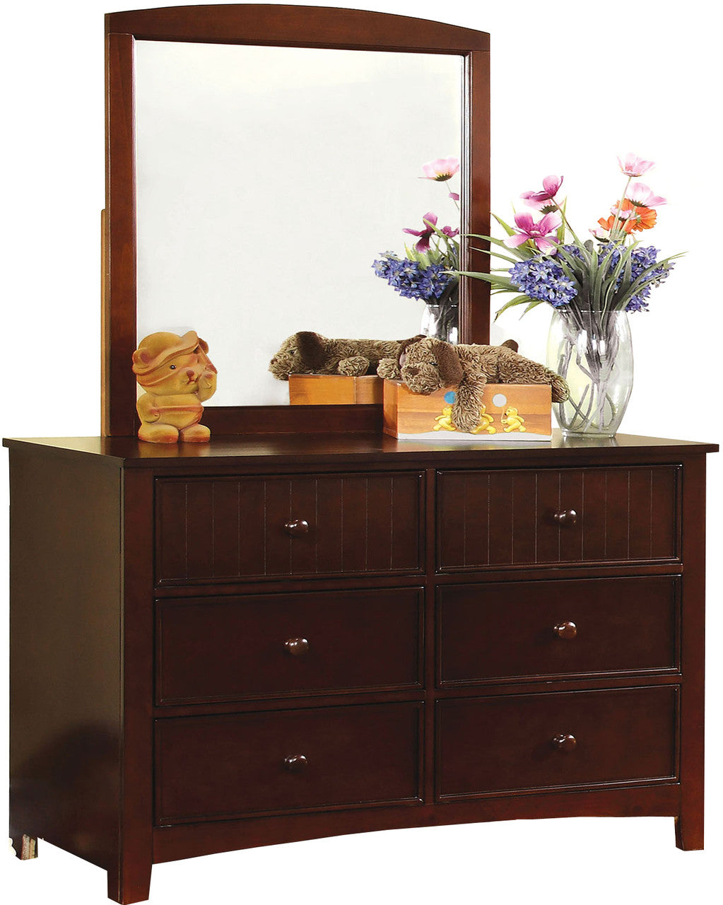 Connie Walnut Dresser & Mirror