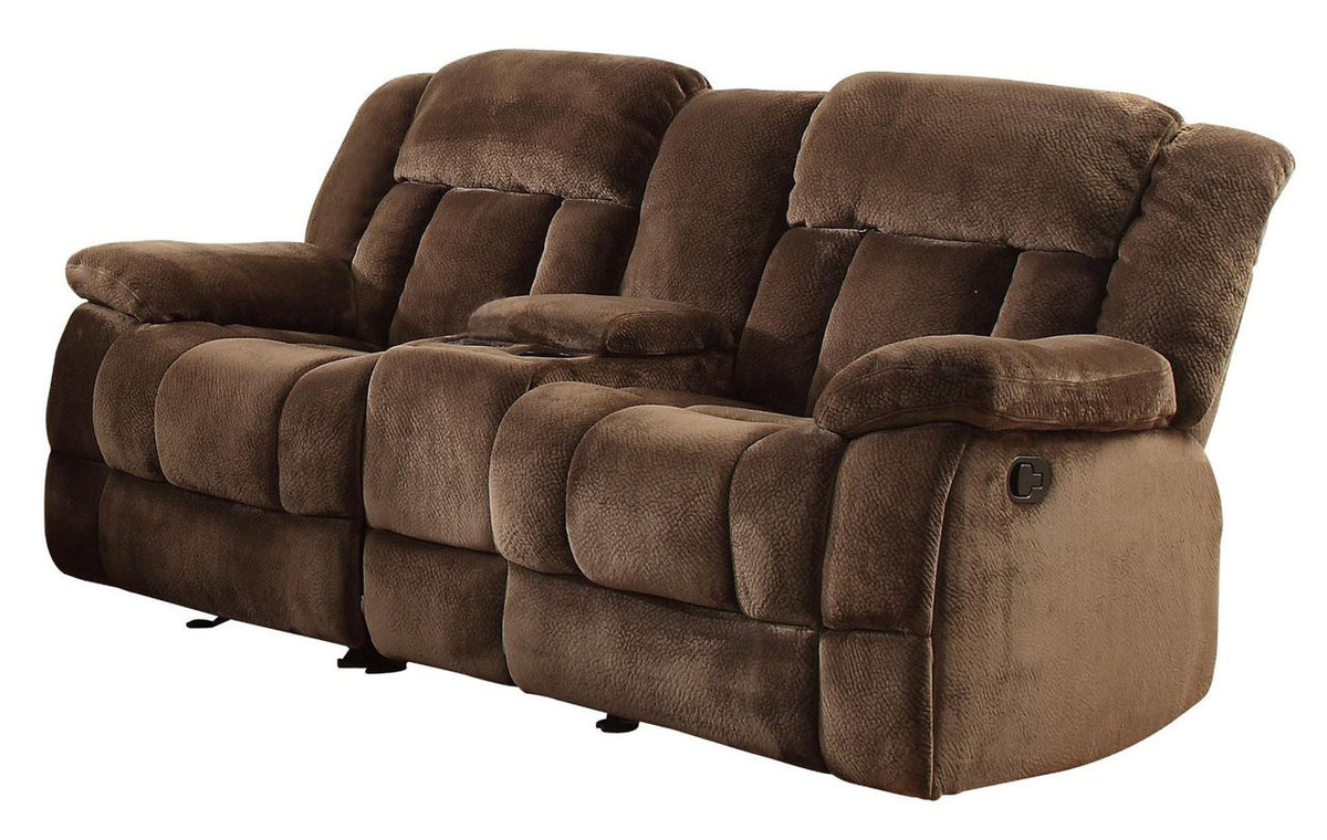 Cordaroy Chocolate Plush Reclining Loveseat