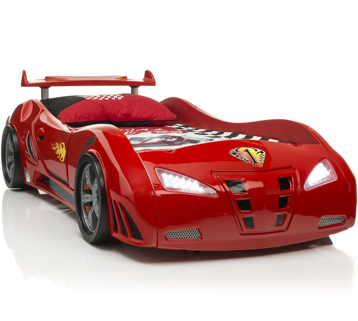 COUPE Red Lighted Race Car Bed