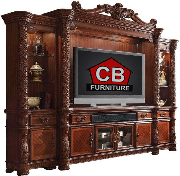 CROWNWOOD Cherry 131" Wide Wall Unit