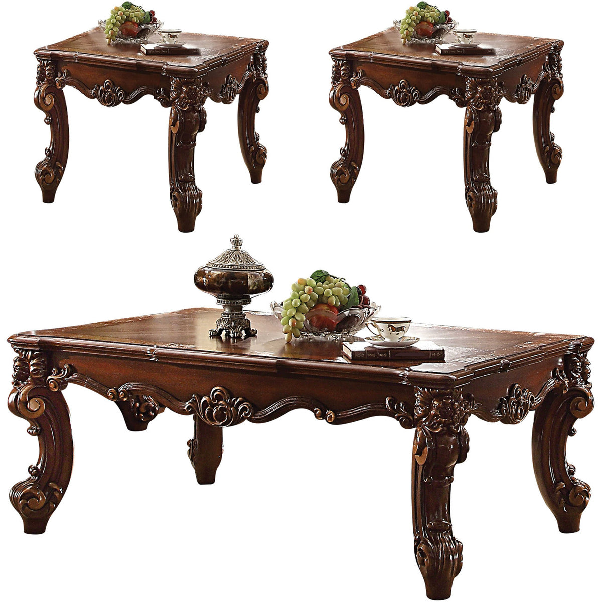 CROWNWOOD Cherry 3 Piece Table Set