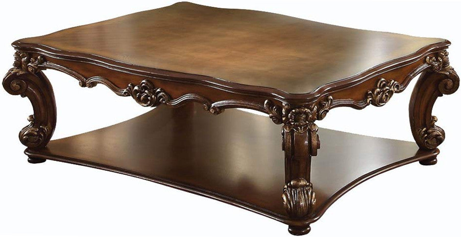 CROWNWOOD Cherry Rectangular 3 Piece Table Set with Shelves