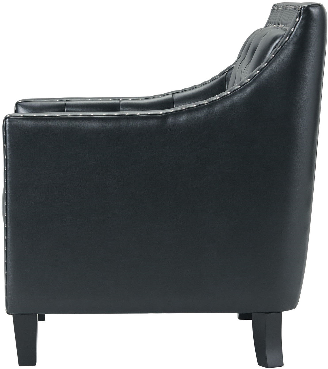 DAHLIA Black Faux Leather 30" Wide Accent Chair