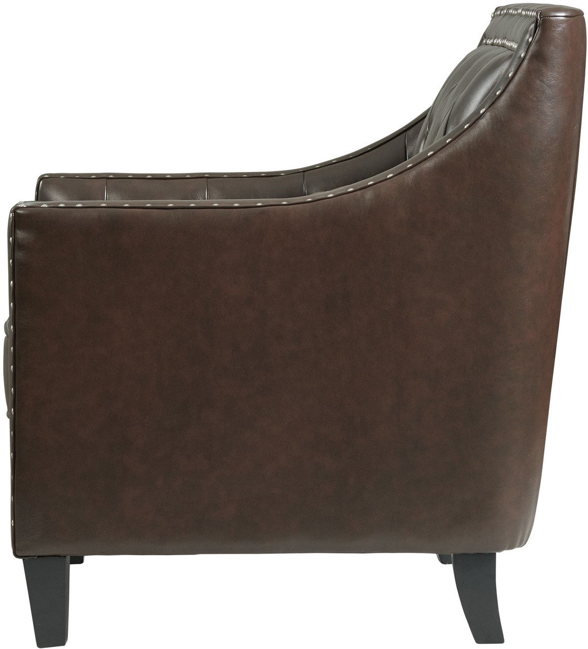 DAHLIA Brown Faux Leather 30" Wide Accent Chair