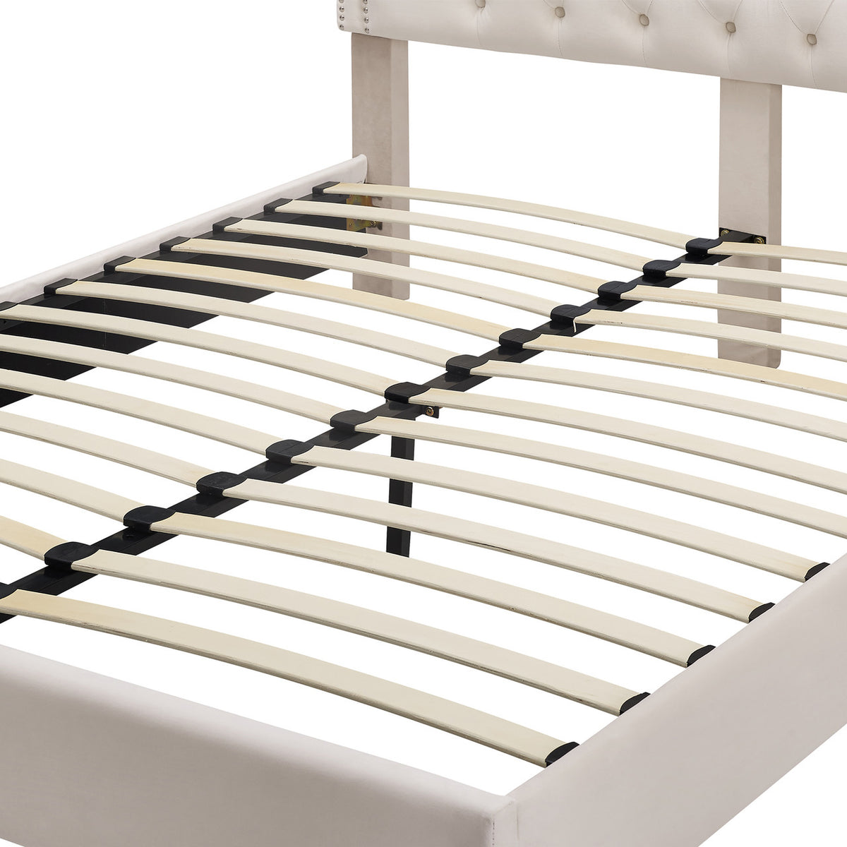 DAHLIA Cream Velvet Platform Bed