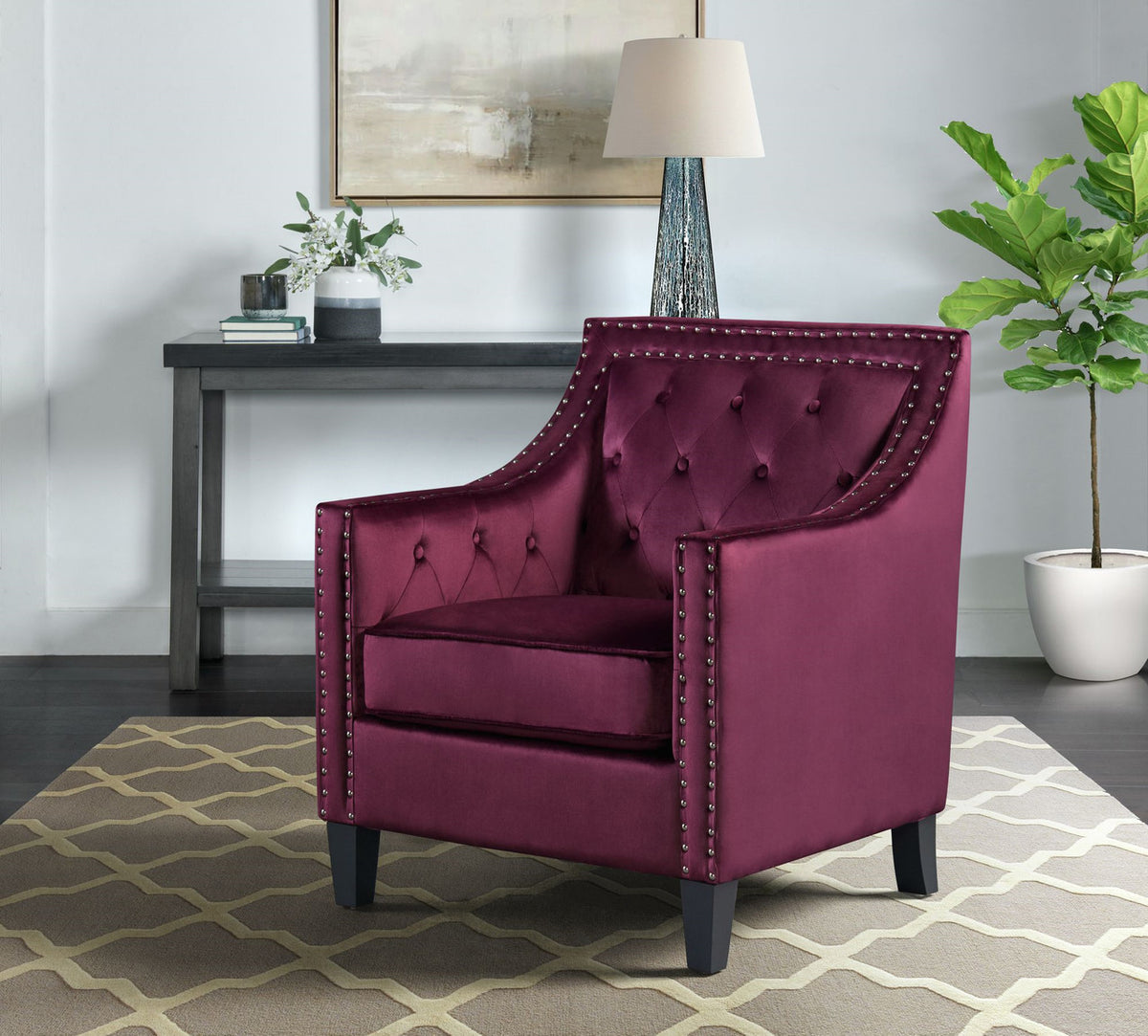 DAHLIA Grape 30" Wide Accent Chair