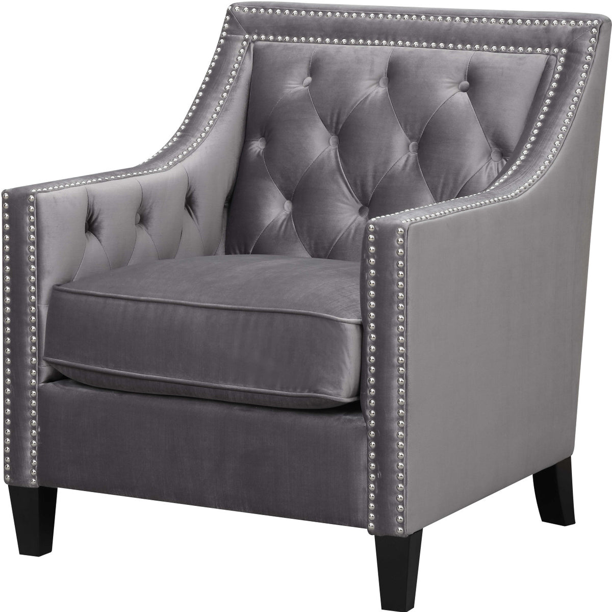 DAHLIA Gunmetal Fabric 30" Wide Accent Chair