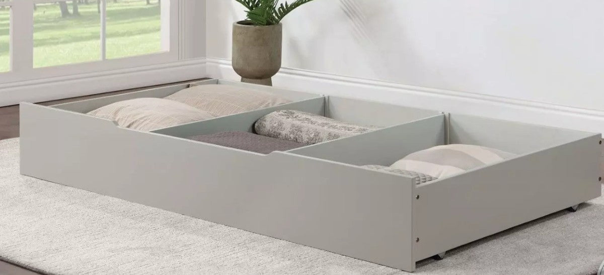 DARIEL Wood Light Gray Daybed with Underbed Storage/Trundle
