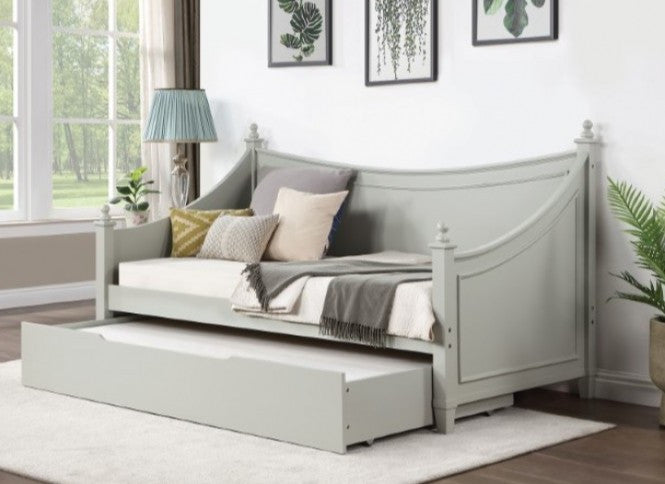 DARIEL Wood Light Gray Daybed with Underbed Storage/Trundle