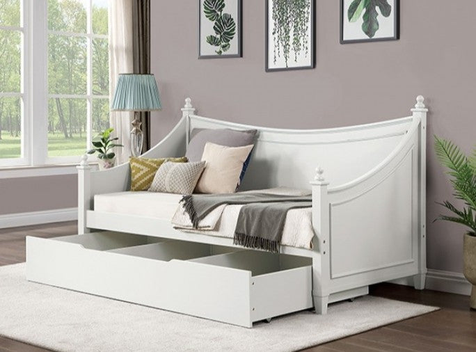 DARIEL Wood White Daybed with Underbed Storage/Trundle