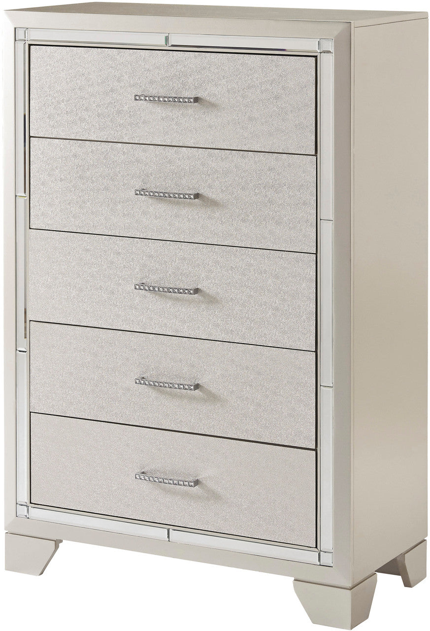 SAMMIE Pink Velvet Storage Bedroom Set