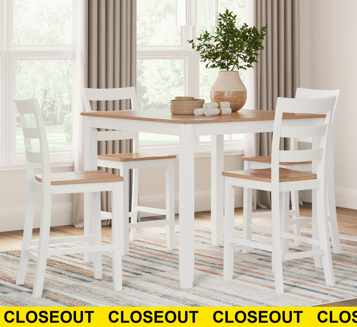 DELFINA White 5 Piece Dining Set