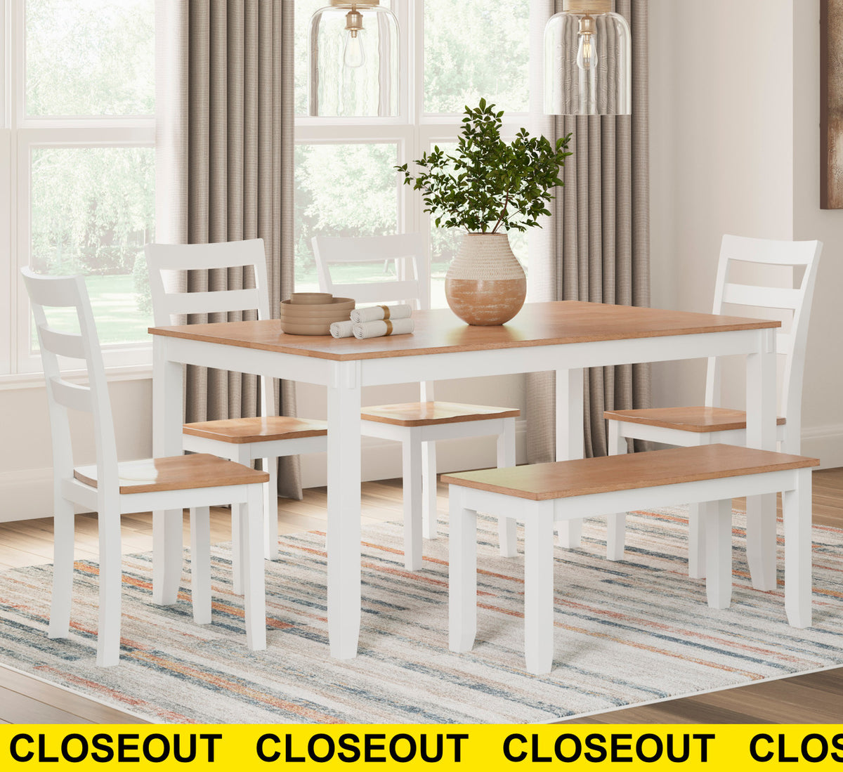 DELFINA White 6 Piece Dining Set