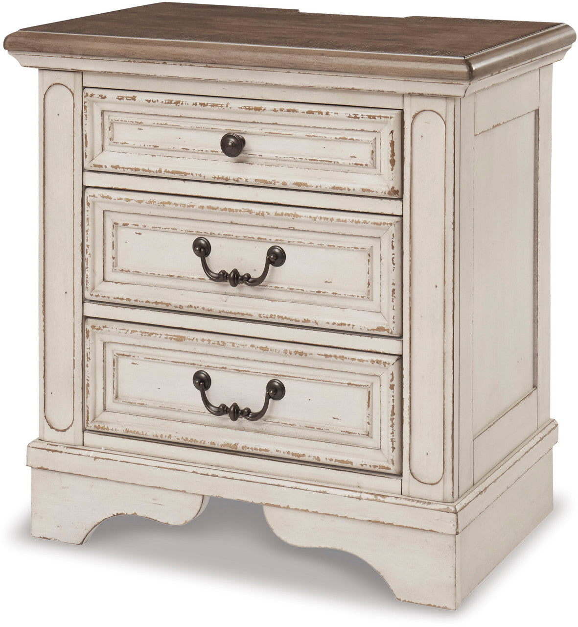 DELREY White 27" Wide 3 Drawer Night Stand