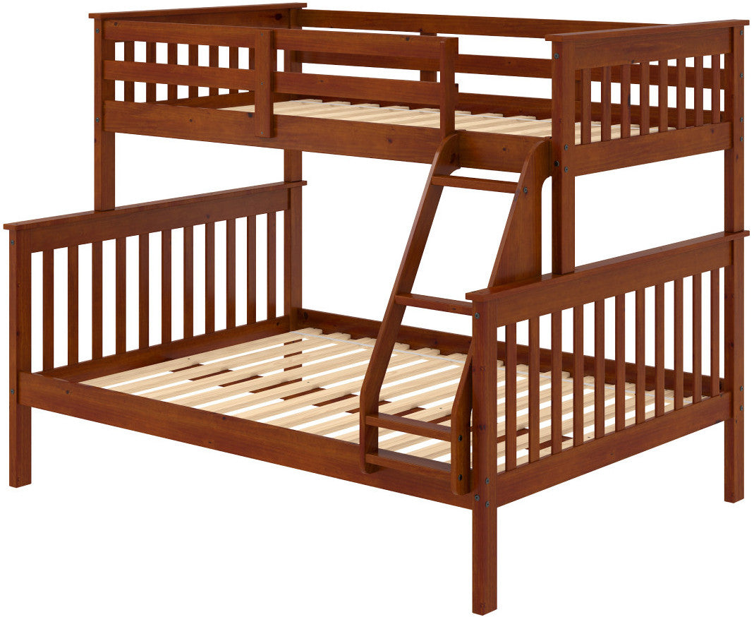 DERIK Medium Brown Twin over Full Platform Bunk Bed