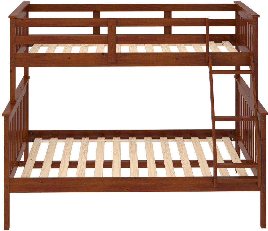 DERIK Medium Brown Twin over Full Platform Bunk Bed