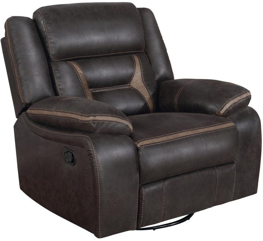 DEAN 41" Wide Brown Swivel Glider Recliner