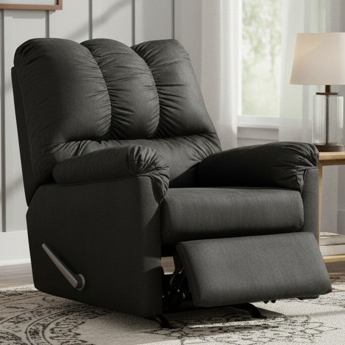 EDELINE Black Microfiber 33" Wide x 42" Height Rocker Recliner