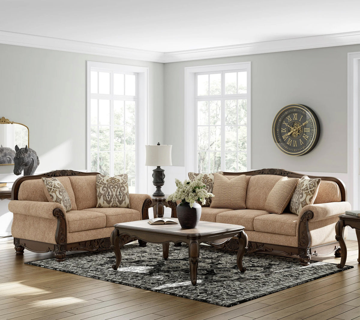 ELBRIDGE Golden Barley Sofa & Loveseat