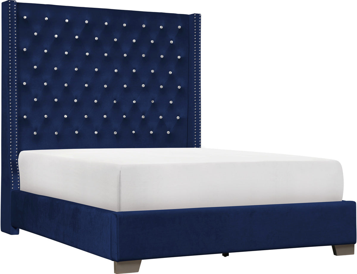 ELEINA Blue Velvet Bedroom Set