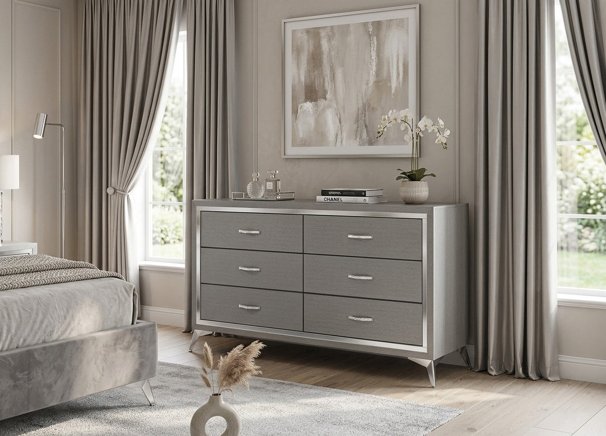 ELEINA Silver 58" Wide x 34" Height Dresser