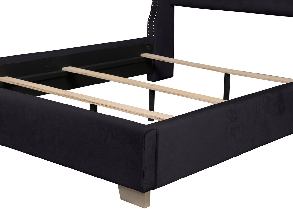 PAKSE Black Velvet Bed