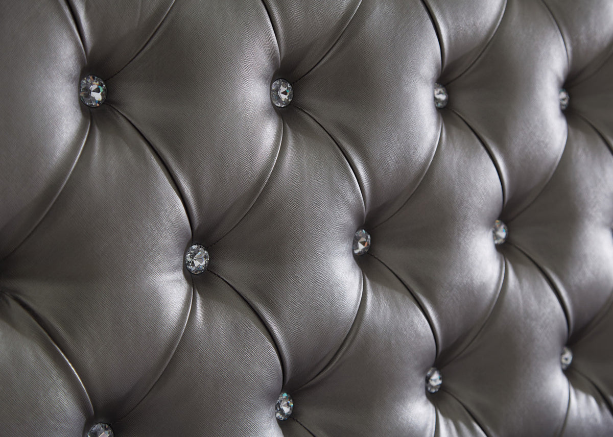 ELEINA Gray Faux Leather 72" Height Bed