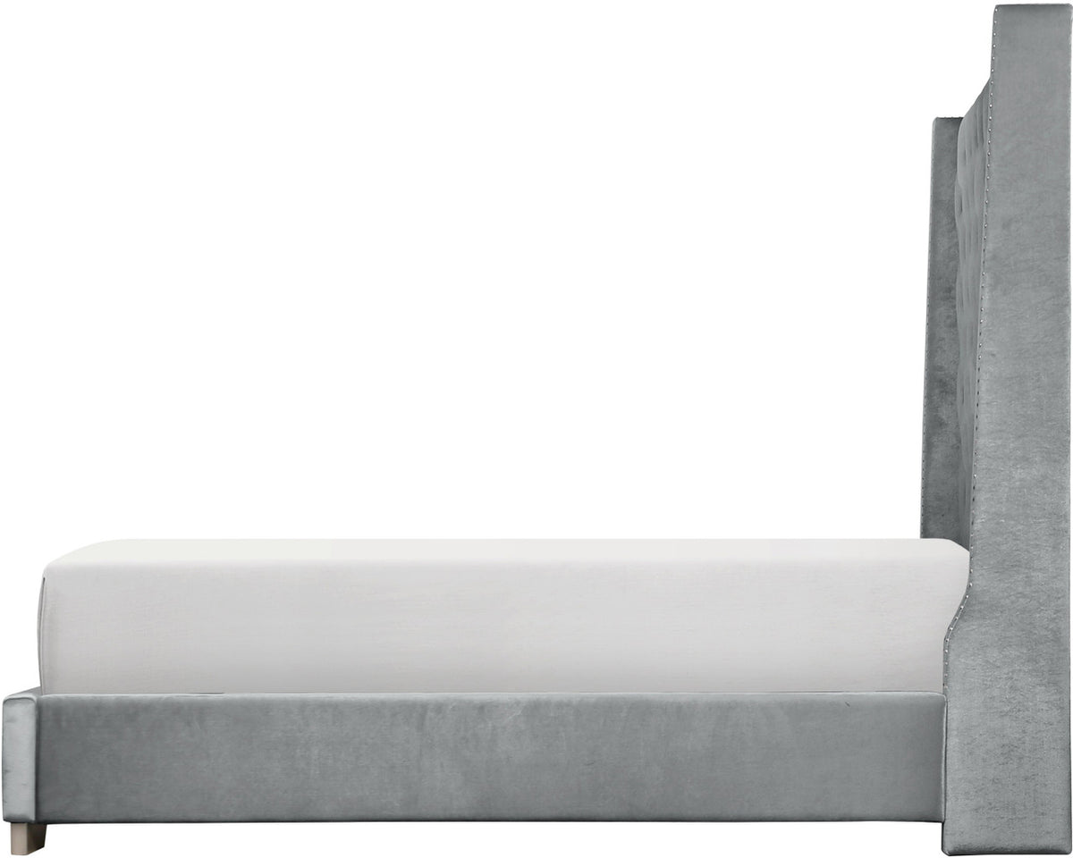 ELEINA Gray Velvet 72" Height Bed