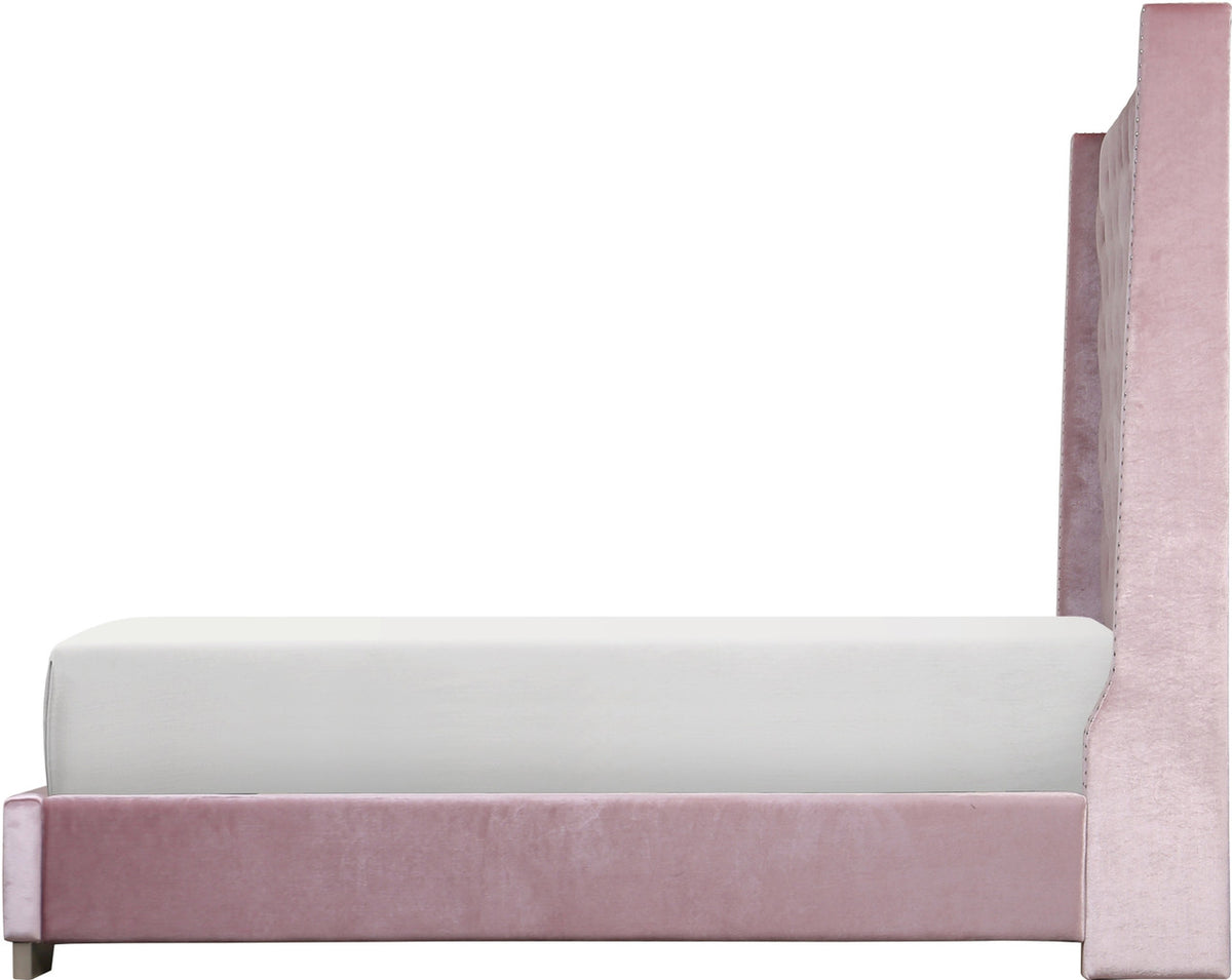 ELEINA Pink Velvet 72" Height Bed