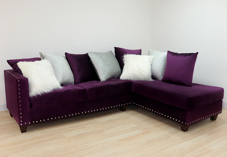 ELMIRA Purple 104" Wide Sectional