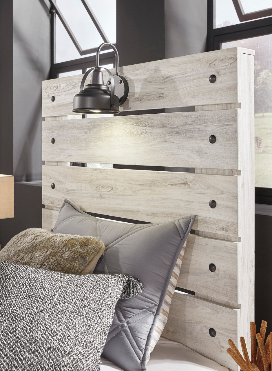 EMEK White 61" Height Youth Bed with LED Light Sconces