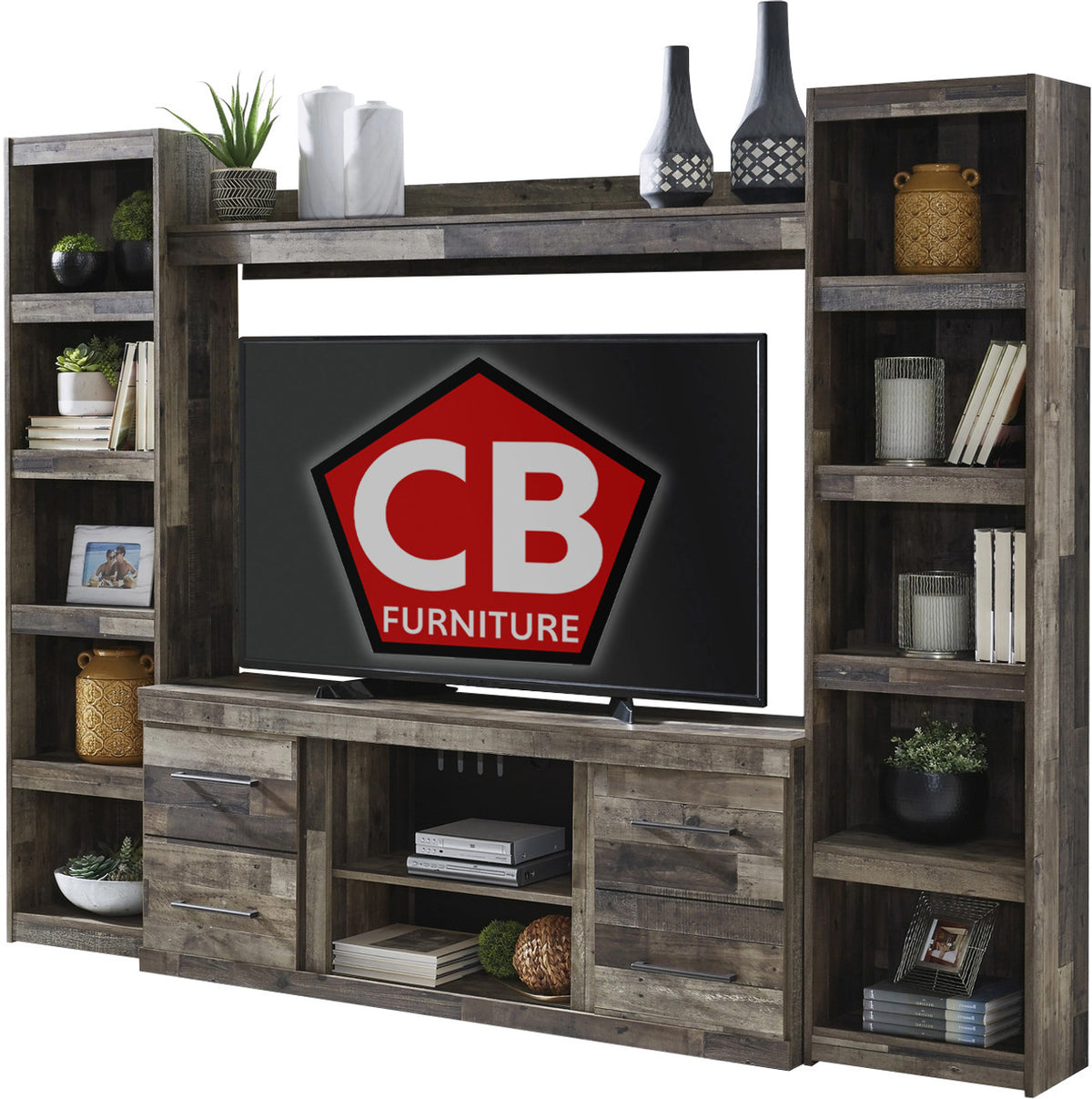 MORIC Brown 95" Wide Wall Unit (RTA)
