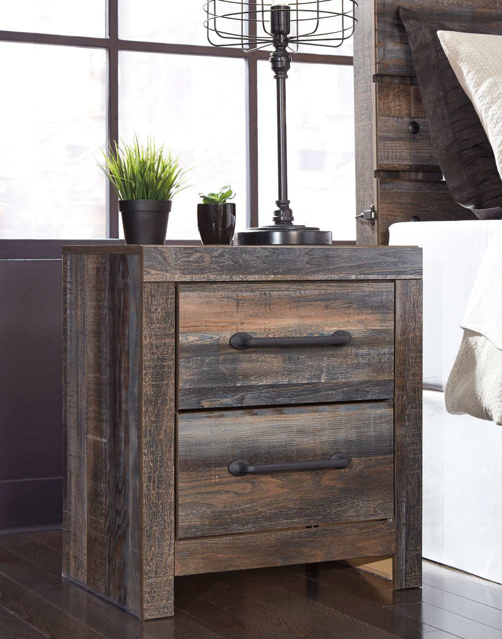EMEK Brown 22" Wide x 24" Height Night Stand with USB connection