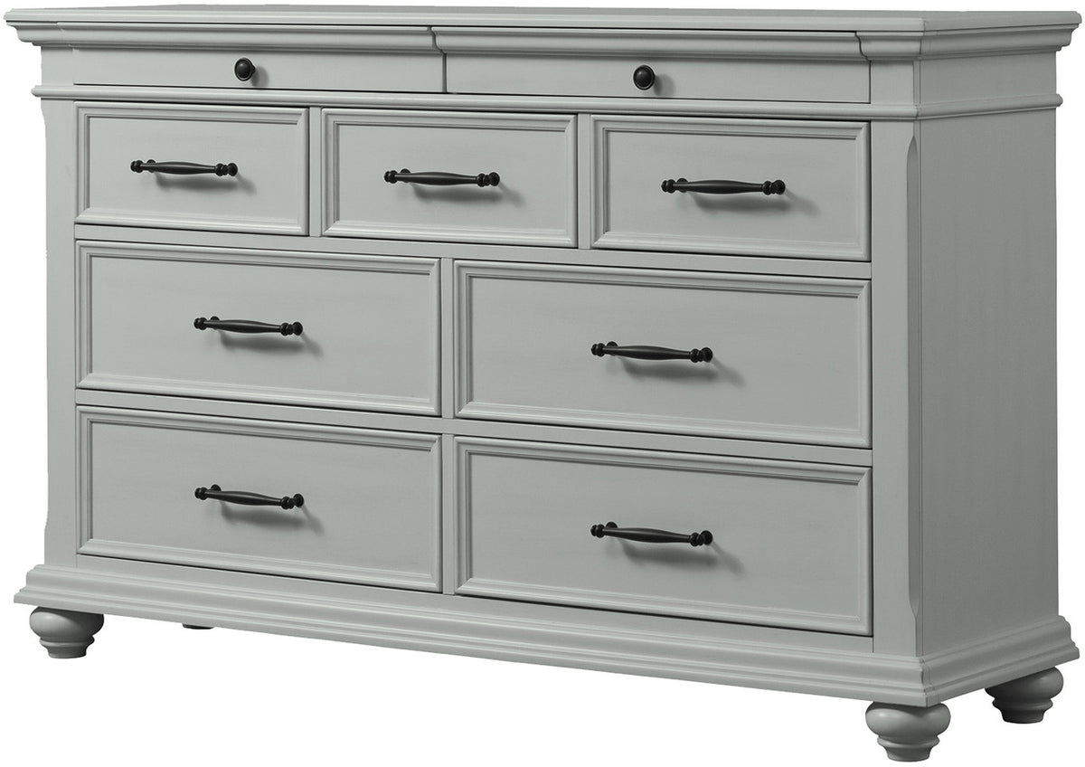 EMERSEN Gray 62" x 38" Height Dresser with Jewelry Drawers