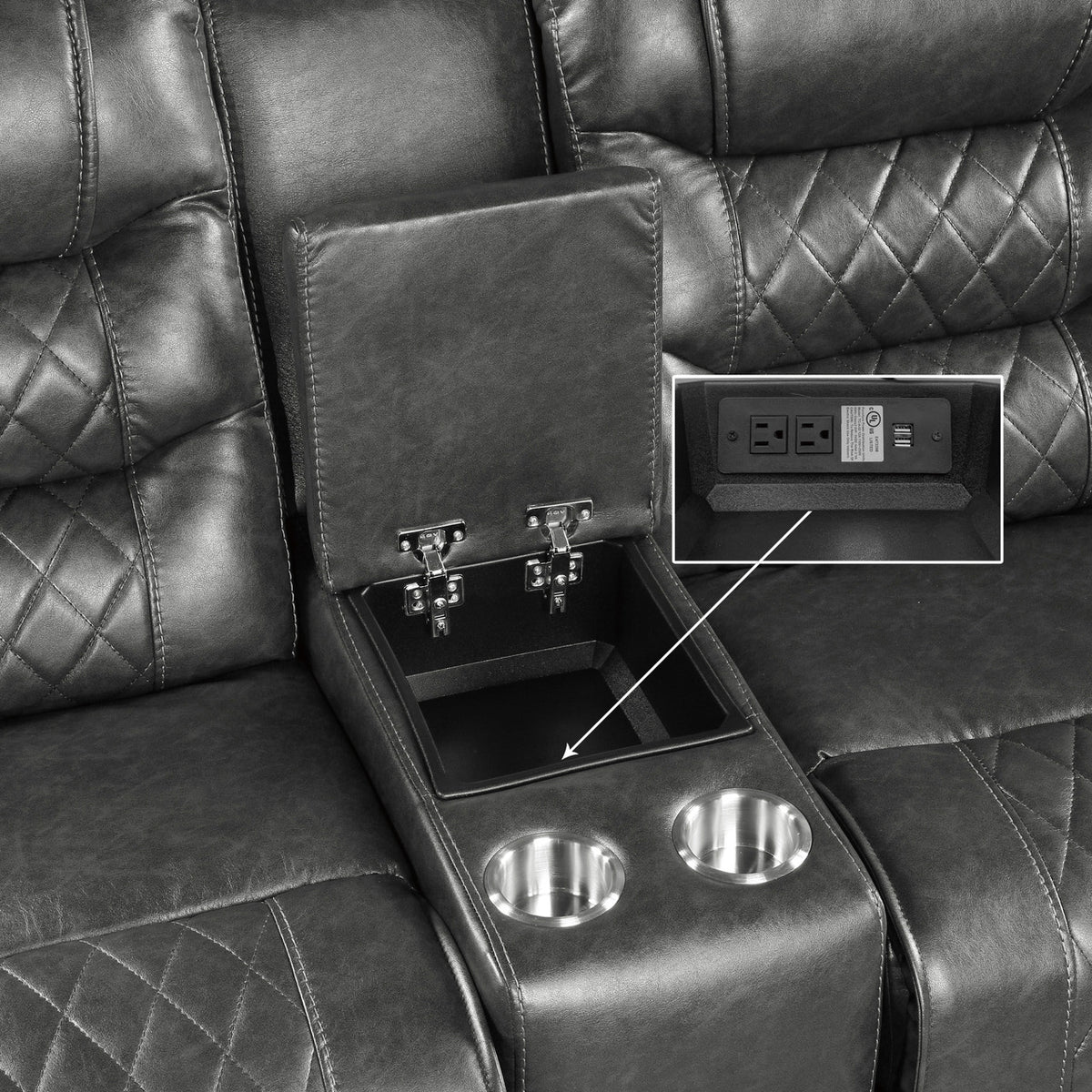EMPEROR Gray Suede Reclining Sofa & Loveseat