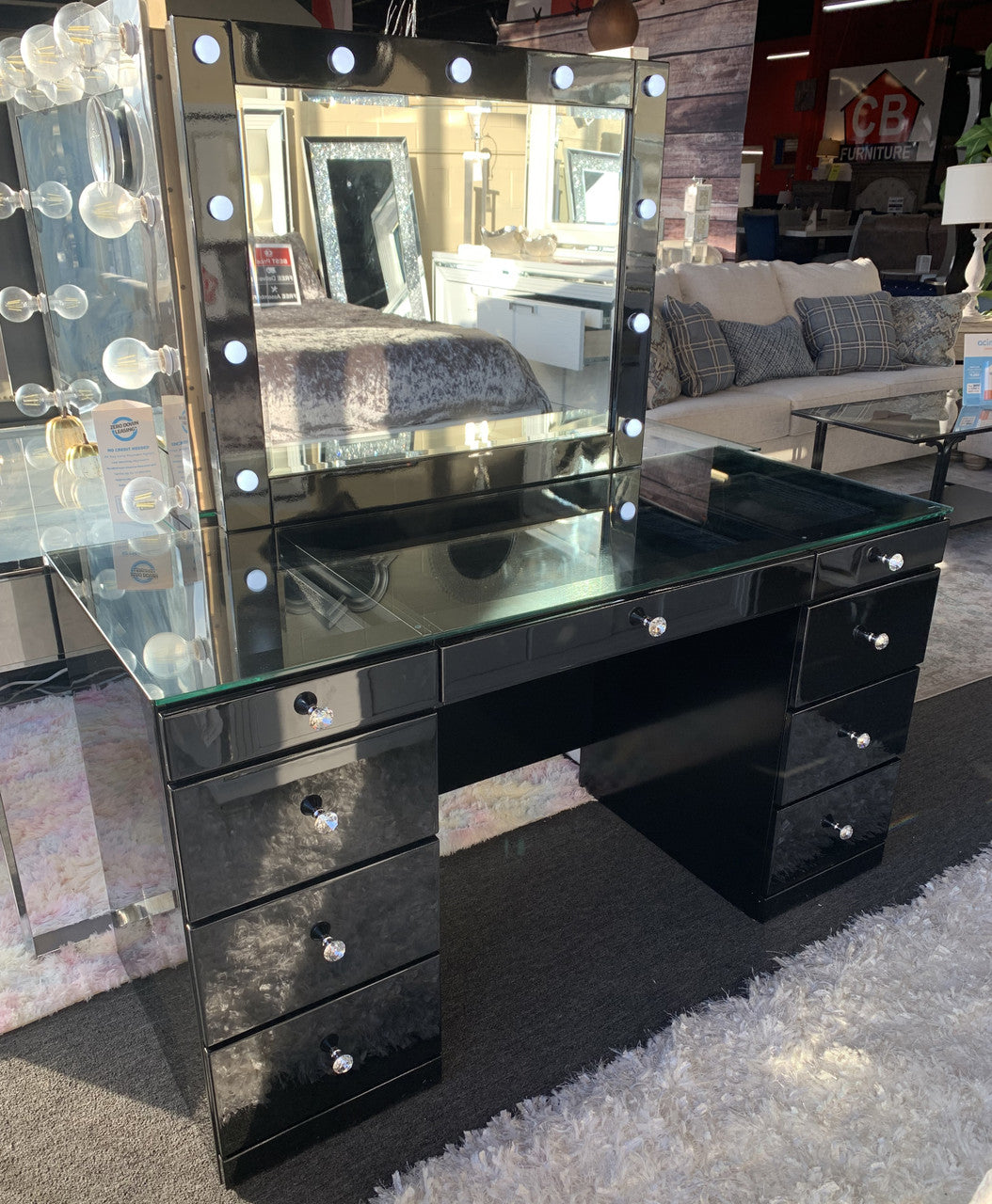 ESVETT Glossy Black 57" Wide Vanity