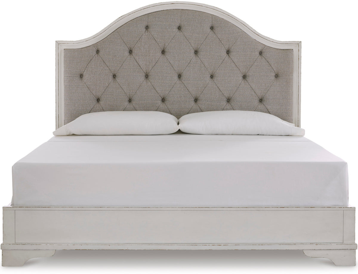 EVEREST Chipped White Panel Bed