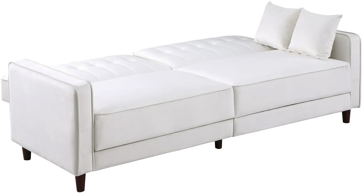 EZBIETA Cream Velvet Sofa Bed & Loveseat Bed (RTA)