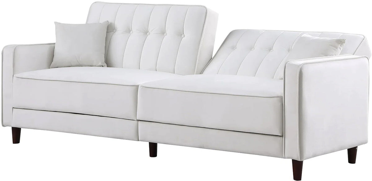 EZBIETA Cream Velvet Sofa Bed & Loveseat Bed (RTA)