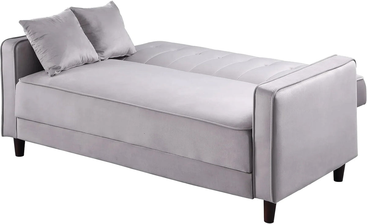 EZBIETA Gray Velvet Sofa Bed & Loveseat Bed (RTA)