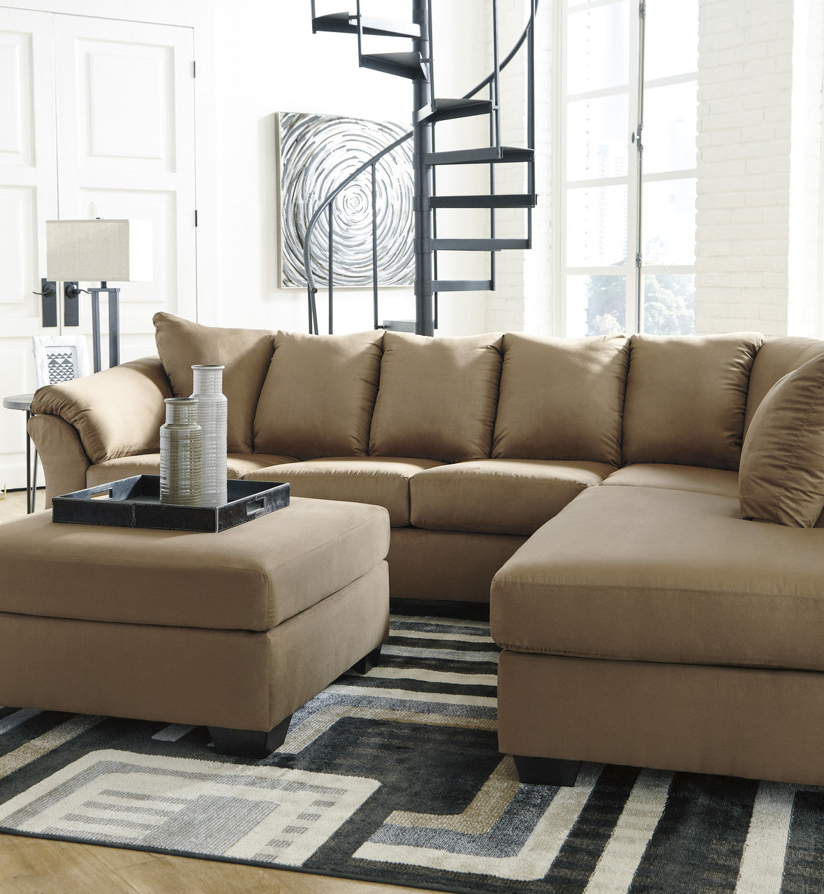 EDELINE Mocha 115" Wide Sectional