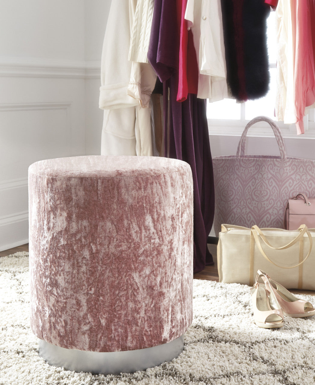 ELIZA Pink 18" Wide x 21" Height Stool *CLEARANCE