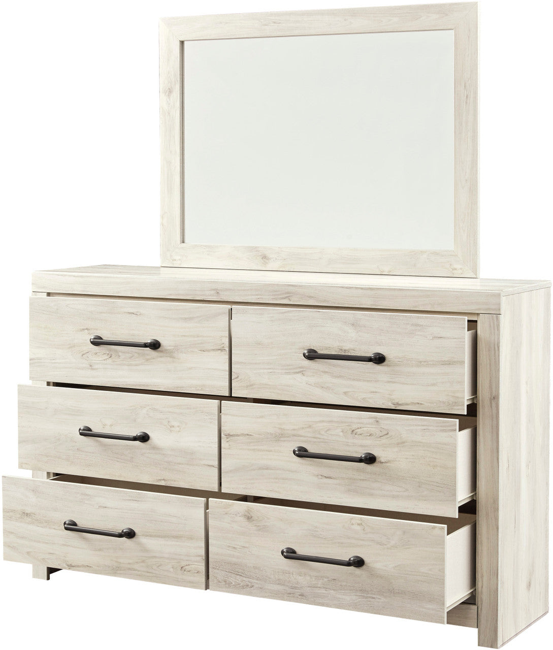 EMEK White 59" x 67" Height Dresser & Mirror
