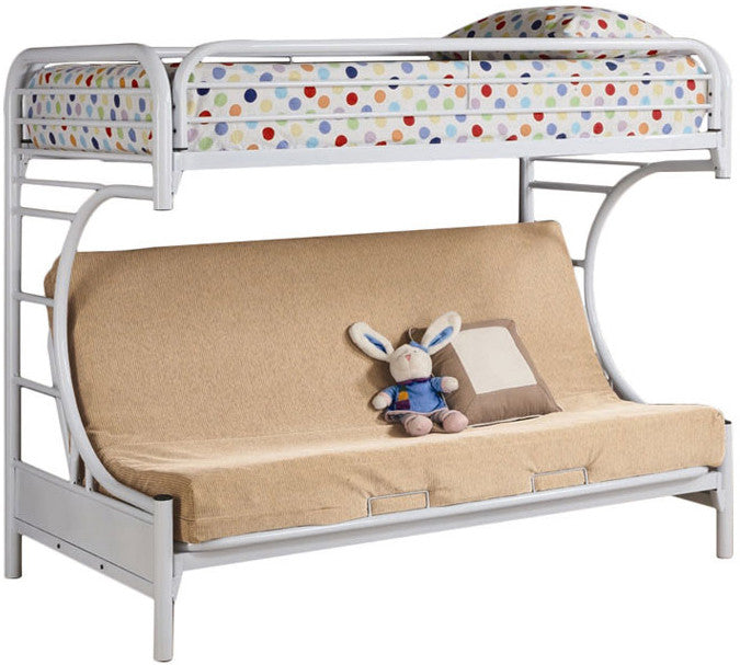EMMETT White Futon Bunk Bed