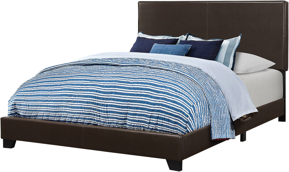 EVAN Brown Faux Leather 46" Height Bed