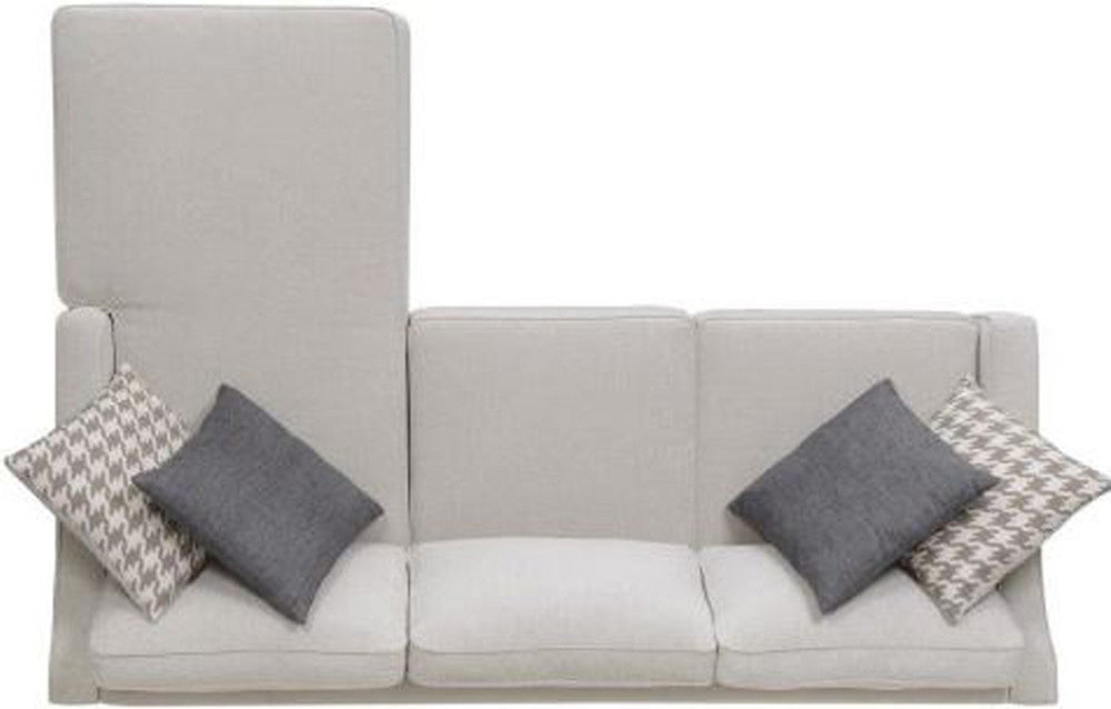EVANGELINE Cream 91" Wide Reversible Sectional with Storage Chaise (RTA)