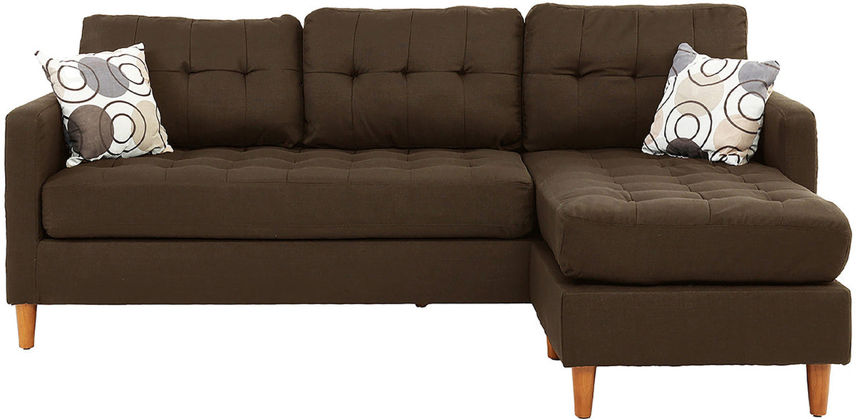 FABIOS Chocolate Linen 86" Wide Reversible Sectional